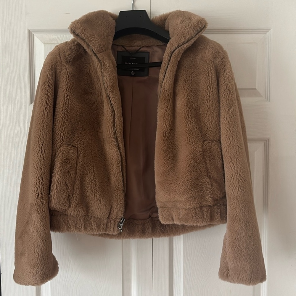 Lucky brand cropped fur coat